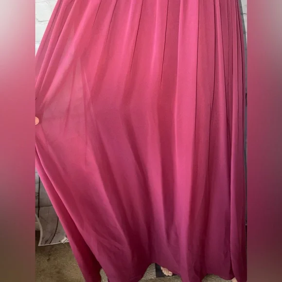 azazie Dark Purple / Pink long polyester formal dress size L - Picture 4 of 15